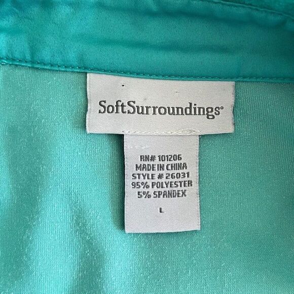 Soft Surroundings Womens Size L Stretch Velvet Boyfriend Button Down Tunic Shirt - Picture 15 of 15